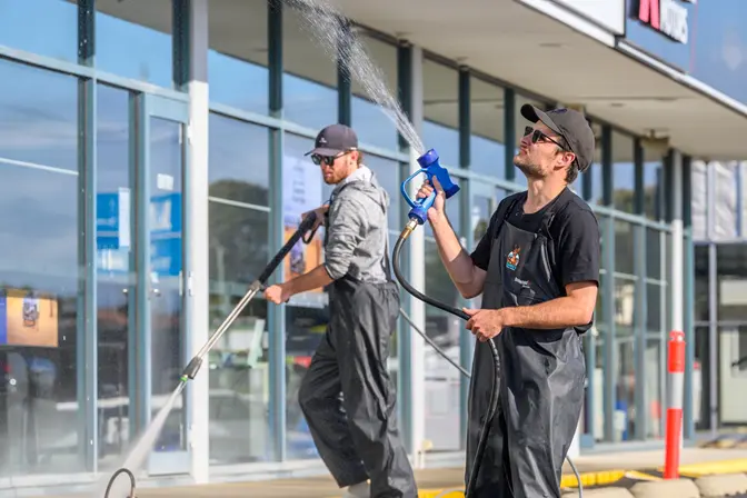 Jamie and Declan cleaning business