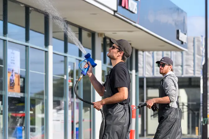 Jamie pressure cleaning concrete